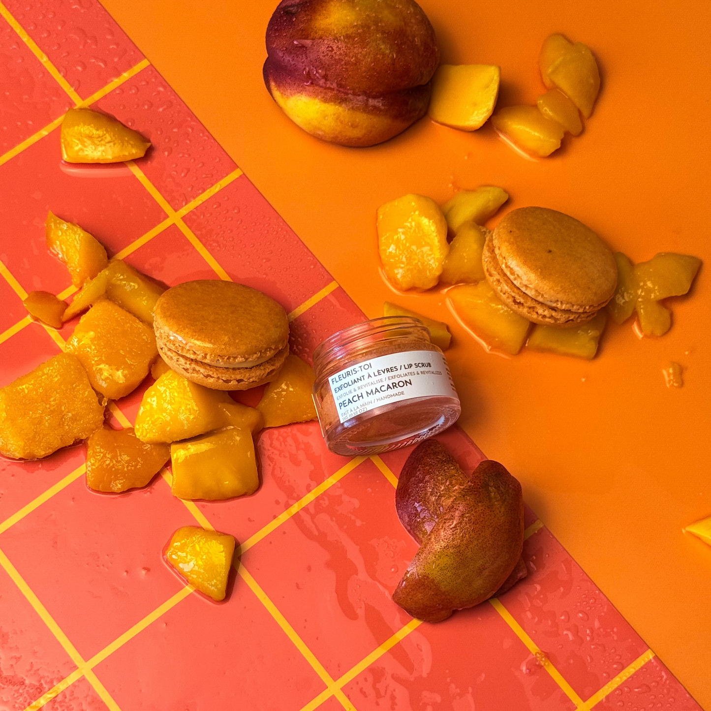 Gommage pour les lèvres - Macaron à la pêche