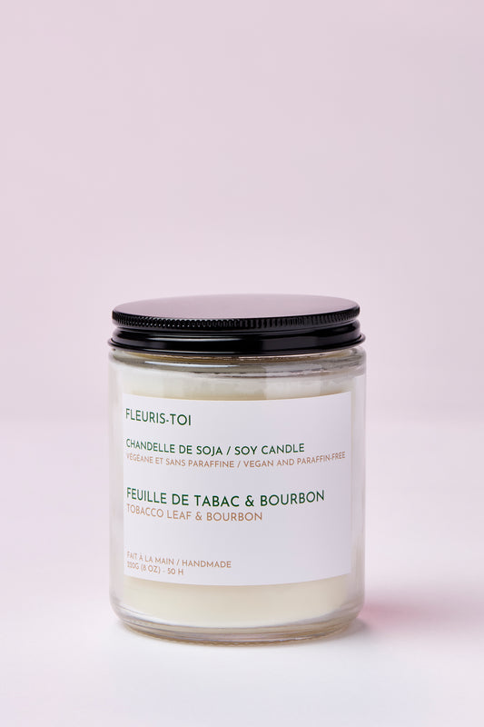Bougie - Feuille de tabac et bourbon