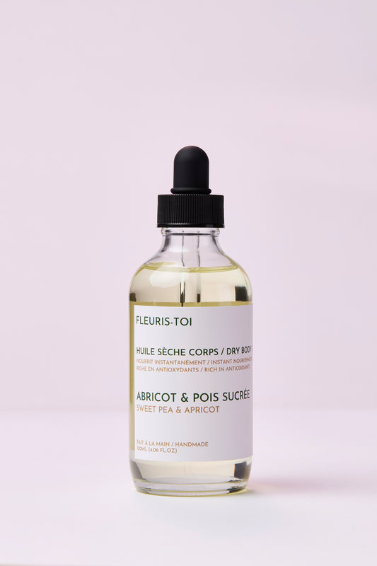Huile sèche pour le corps - Pois de senteur et abricot